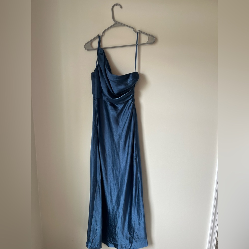 Angel Biba One Shoulder Navy Dress